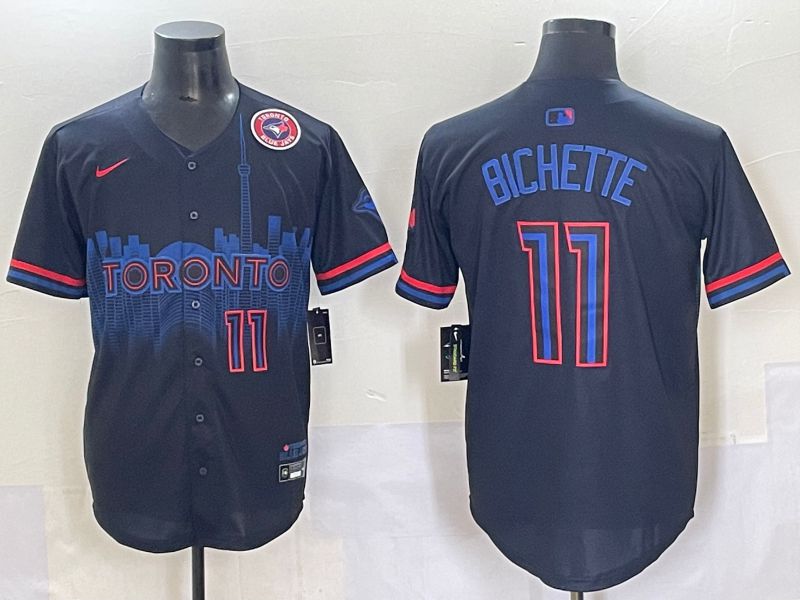Men 2025 Toronto Blue Jays #11 Bichette Black Joint Name Nike MLB Jersey style 14->toronto blue jays->MLB Jersey
